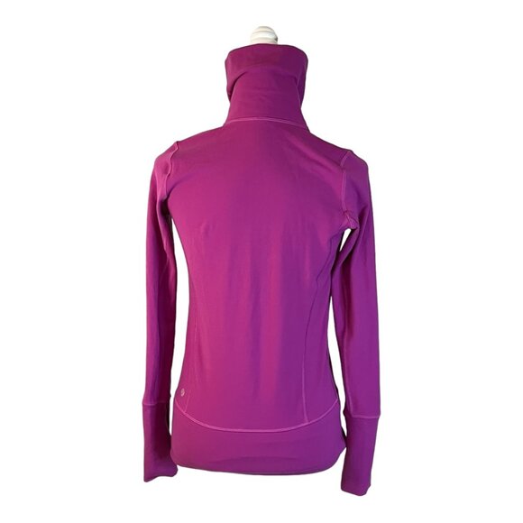 lululemon Define Jacket Size 6 Magenta Pink Black Full Zip Thumbholes Logo Women - Picture 2 of 8